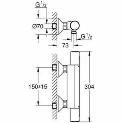 Βρύση με δύο λαβές Grohe Precision Start Για ντους Ματ μαύρο Μέταλλο