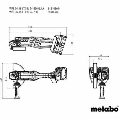 Γωνιακός μύλος Metabo WPB 36-18 LTX BL 24-230