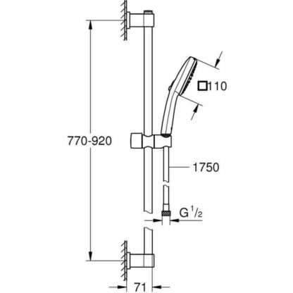 Στήλη ντους Grohe Vitalio Comfort 110 Σιλικόνη