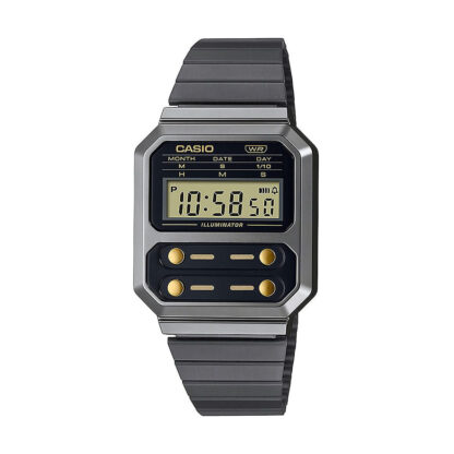 Unisex Ρολόγια Casio F100 - GUN METAL / GOLD Μαύρο