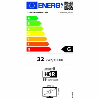 Οθόνη Iiyama XCB3494WQSN-B5 LED VA Flicker free 50-60  Hz