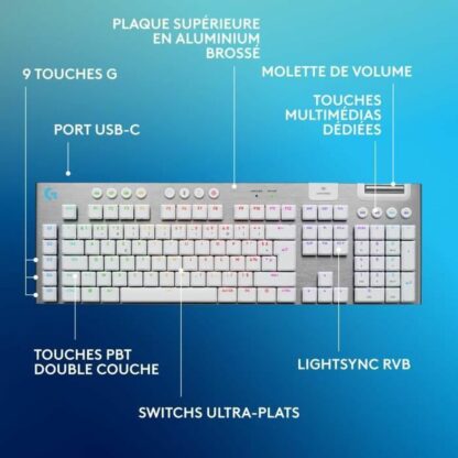 Ασύρματο Πληκτρολόγιο Logitech G915 X Λευκό AZERTY