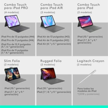 Κάλυμμα Tablet Logitech 920-012614 Γκρι Ισπανικό Qwerty