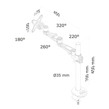 Επιτραπέζια Βάση για Οθόνη Neomounts FPMA-D935G 10" 30"