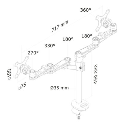 Επιτραπέζια Βάση για Οθόνη Neomounts FPMA-D935DG 10" 27"