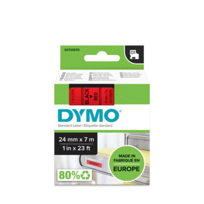 Πλαστικοποιημένη Ταινία για Στυλό Dymo D1 53717 24 mm LabelManager™ Κόκκινο Μαύρο (5 Μονάδες)