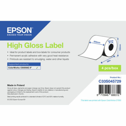 Ετικέτες για Εκτυπωτή Epson C33S045729 Λευκό Φωτεινό Ø 76,2 mm (x1) (x18)