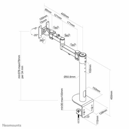 Επιτραπέζια Βάση για Οθόνη Neomounts FPMA-D960BLACKPLUS