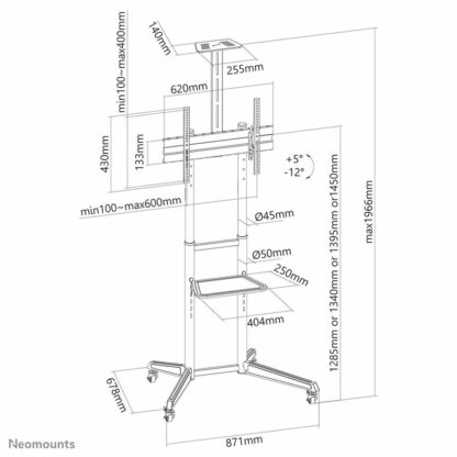 Τρόλεϊ Neomounts FL50-550BL1 Μαύρο Πολύχρωμο 70"