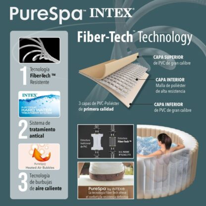 Φουσκωτό Spa Intex Purespa Greywood Deluxe 28442EX 6 θέσεις 220-240 V 1741 l/h 1089 L