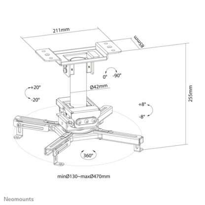 Προβολέας Neomounts CL25-530BL1