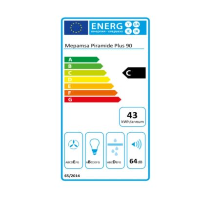 Συμβατικός Απορροφητήρας Mepamsa PIRAMIDE PLUS90 90 cm 290 m³/h 65W C Χάλυβας