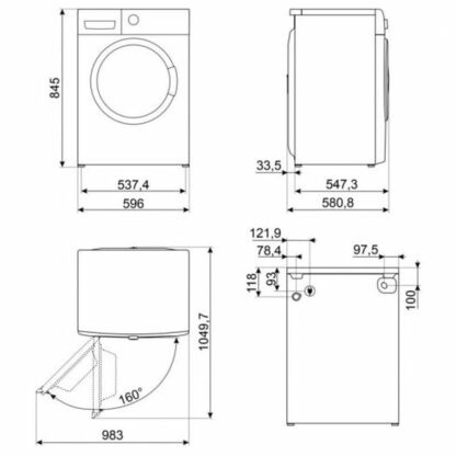 Πλυντήριο ρούχων Smeg 1400 rpm 10 kg Λευκό