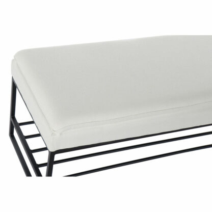 Foot-of-bed Bench DKD Home Decor Μαύρο Μπεζ Σίδερο 80,5 x 36 x 35,5 cm