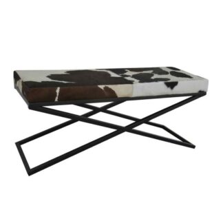 Foot-of-bed Bench DKD Home Decor Μαύρο Μπεζ Σίδερο 80,5 x 36 x 35,5 cm