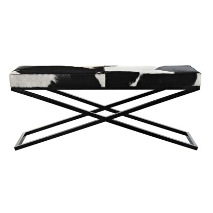 Foot-of-bed Bench DKD Home Decor Μαύρο Μπεζ Μέταλλο Καφέ Δέρμα Λευκό Αποικιακό (120 x 40 x 50 cm)