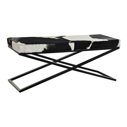 Foot-of-bed Bench DKD Home Decor Μαύρο Μπεζ Μέταλλο Καφέ Δέρμα Λευκό Αποικιακό (120 x 40 x 50 cm)