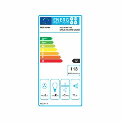 Συμβατικός Απορροφητήρας Mepamsa Modena 60 cm Μαύρο 480 m3/h