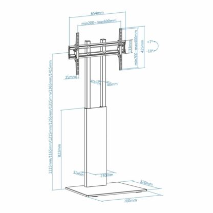 Βάση Τηλεόρασης TooQ FS2288M-B 32"-85" 40 kg