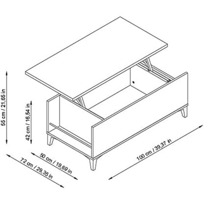 Βοηθητικό Τραπέζι T38147PL11LVO 100 x 50/72 x 42/55 cm Eik