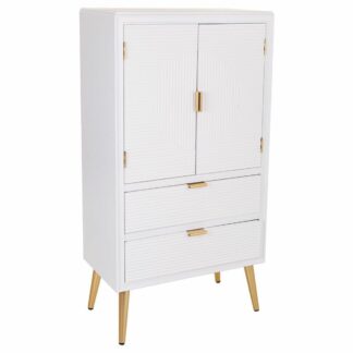 Ντουλάπι Alexandra House Living Ασημί white wedding Bamboo Ξύλο MDF 37 x 101 x 80 cm