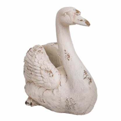 Γλάστρα Alexandra House Living Swan Fiberglass Μαγνήσιο 35 x 48 x 51 cm