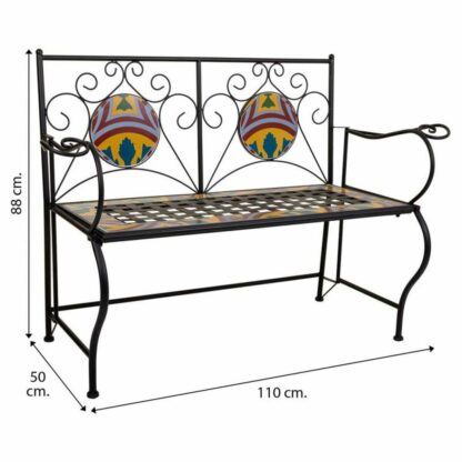 Παγκάκι Alexandra House Living Μαύρο Σίδερο Πλακάκι 50 x 88 x 110 cm