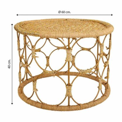 Τραπεζάκι Καφέ Alexandra House Living Καφέ Σχοινί Σίδερο 60 x 40 x 60 cm