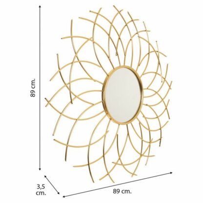 Τοίχο καθρέφτη Alexandra House Living Χρυσό 3 x 89 x 89 cm Κύκλους