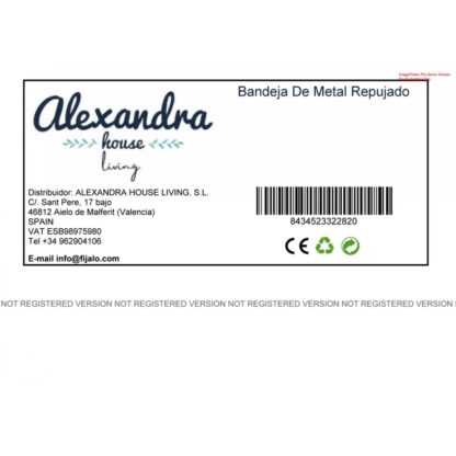 Δίσκος Alexandra House Living Χρυσό Αλουμίνιο Ξύλο MDF 13 x 6 x 25 cm