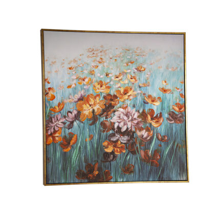 Ελαιογραφία Romimex Ξύλο Καμβάς Blomster 82 x 82 x 5 cm