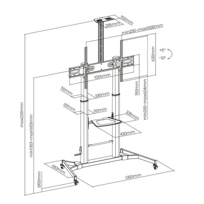 Βάση Τηλεόρασης Aisens FT100TE-171 60" 100" 100 kg