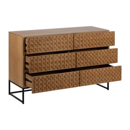 Σιφονιέρα MARIGNI Μαύρο Φυσικό Σίδερο Ξύλο MDF 118 x 42 x 77 cm