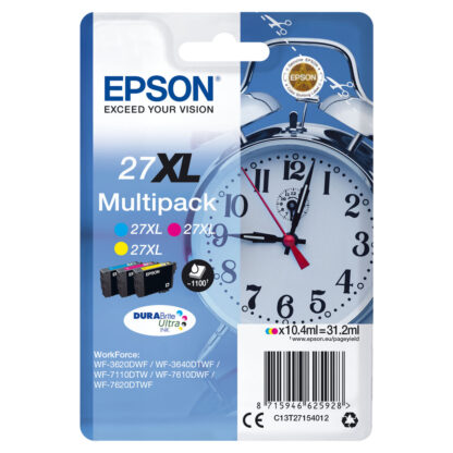 Αυθεντικό Φυσίγγιο μελάνης Epson 27XL Μαύρο Πολύχρωμο Κυανό/Ματζέντα/Κίτρινο