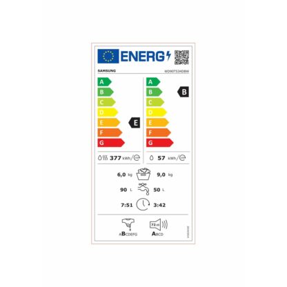 Washer - Dryer Samsung WD90T534DBW 1400 rpm 9 kg (Ανακαινισμένα C)