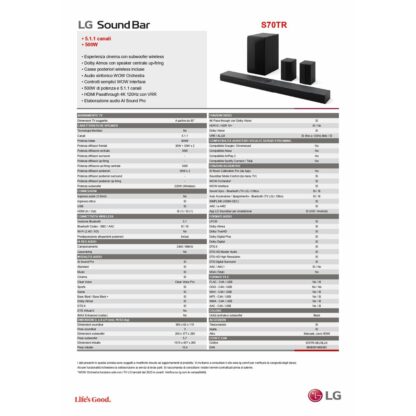 Σύστημα Ηχείων Soundbar LG S70TR      500W