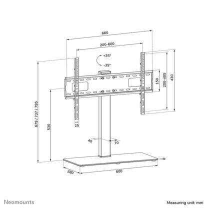 Επιτραπέζια Βάση για Οθόνη Neomounts DS45-430BL16 70" 37"