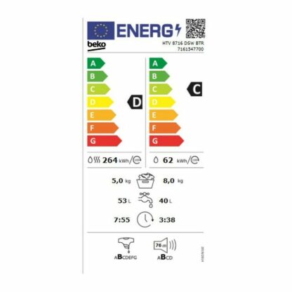 Washer - Dryer BEKO HTV8716DSWBTR 8kg / 5kg 1400 rpm Λευκό