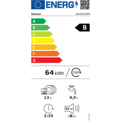 Πλυντήριο πιάτων Siemens AG SN23EW03KE Λευκό 60 cm