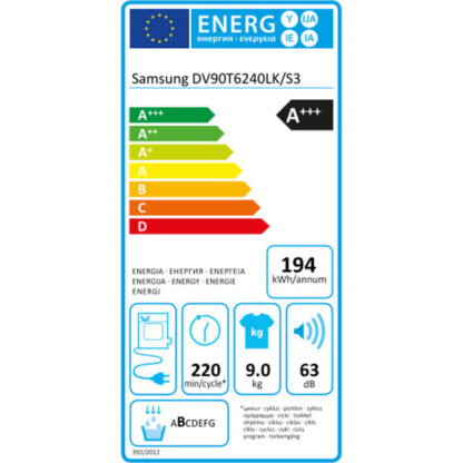 Dryer Samsung DV90T6240LKS3 9 kg