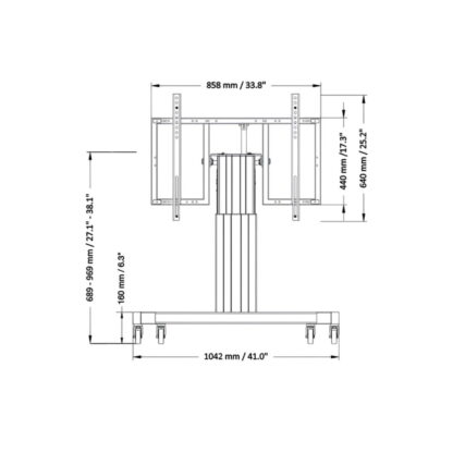 Βάση Τηλεόρασης Neomounts PLASMA-M2550TSILVER 42" 100" 150 kg