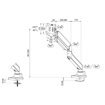 Επιτραπέζια Βάση για Οθόνη Neomounts DS70PLUS-450WH1 17" 49"