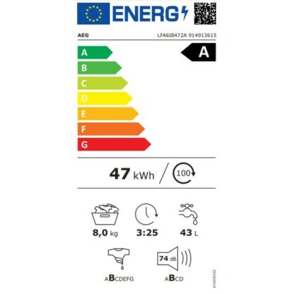 Πλυντήριο ρούχων Aeg LFA6I8472A Λευκό 8 kg