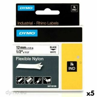 Πλαστικοποιημένη Ταινία για Στυλό Dymo D1 45018 12 mm LabelManager™ Κίτρινο Μαύρο (5 Μονάδες)