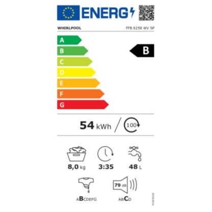 Πλυντήριο ρούχων Whirlpool Corporation FFB8258WVSP 8 kg 1100 rpm