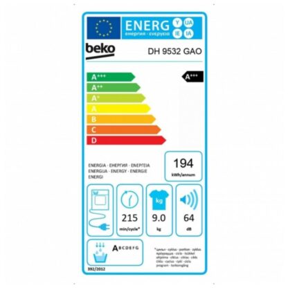 Συμπυκνωτικό στεγνωτήριο BEKO DH 9532 GAO Λευκό 9 kg