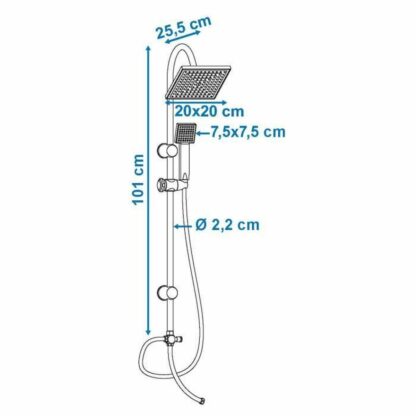 Στήλη ντους Rousseau Soto Ανοξείδωτο ατσάλι ABS 150 cm 70 cm