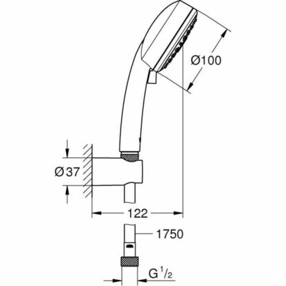 Σετ Ντους Grohe Vitalio Comfort 100 Κόκκινο Γκρι