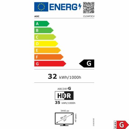 Οθόνη AOC CU34P3CV 34" UltraWide Quad HD