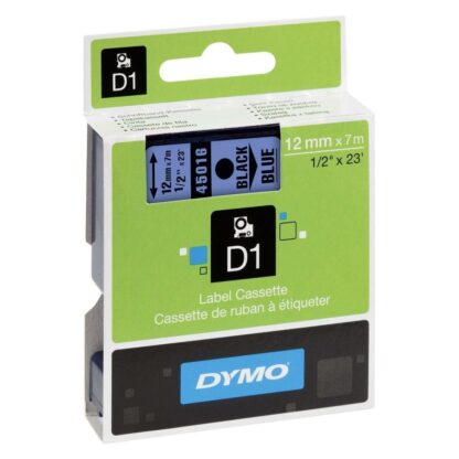 Πλαστικοποιημένη Ταινία για Στυλό Dymo D1 45016 12 mm LabelManager™ Μπλε Μαύρο (5 Μονάδες)